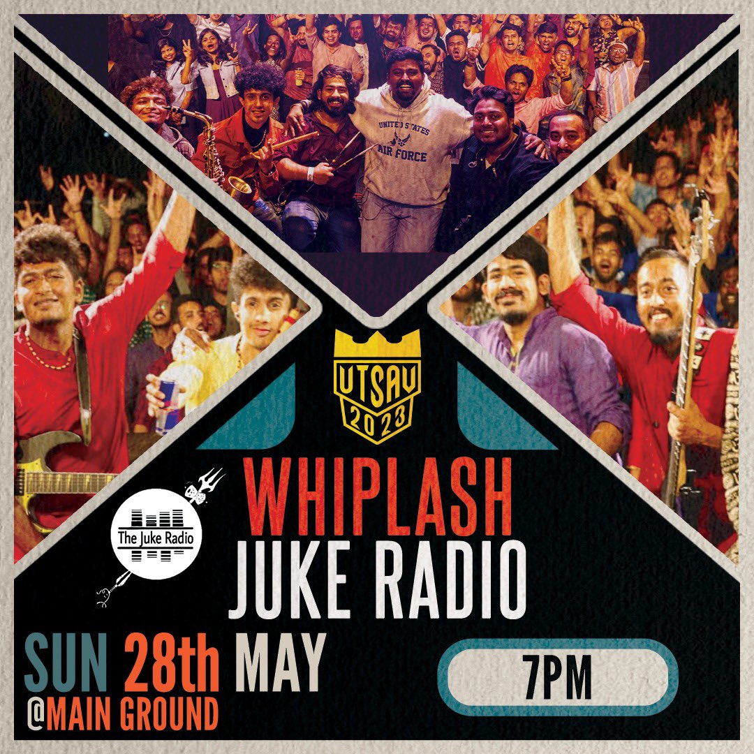 bmsce_utsav's tweet photo. The Juke Radio mainly known for their heavy-sounding live experience will be performing at Whiplash ‼️

Do not miss the progressive carnatic music show on 28th May 💥

#utsavroyale #festivaloffaith #utsav2023 https://t.co/gnRwS3U6L7
