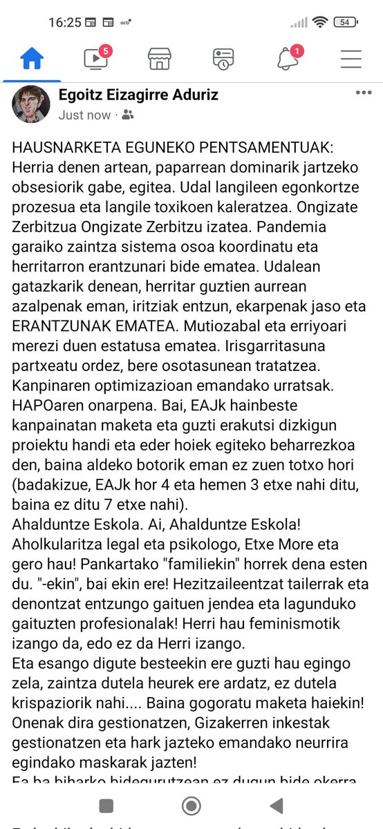 Hausnarketa eguneko pentsamentuak. Ea ba bhiharko bidegurutzean ez dugun okerreko bidea hartzen #orio