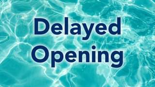 Delayed Pool Opening

We are evaluating the weather at Noon
and will determine if we will be able to open the pool today. We will send another email out at that time with an update.

We are sorry for any inconvenience that this may have caused.
Thank you for understanding.