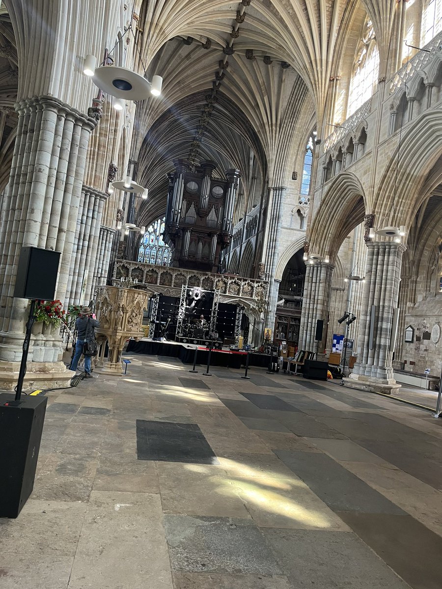 Tonight’s venue for the #livequeenexperience #exetercathedral if anyone around #exeter is looking for something to do this evening #whatsonexeter #exeterlive #queenband #queentribute