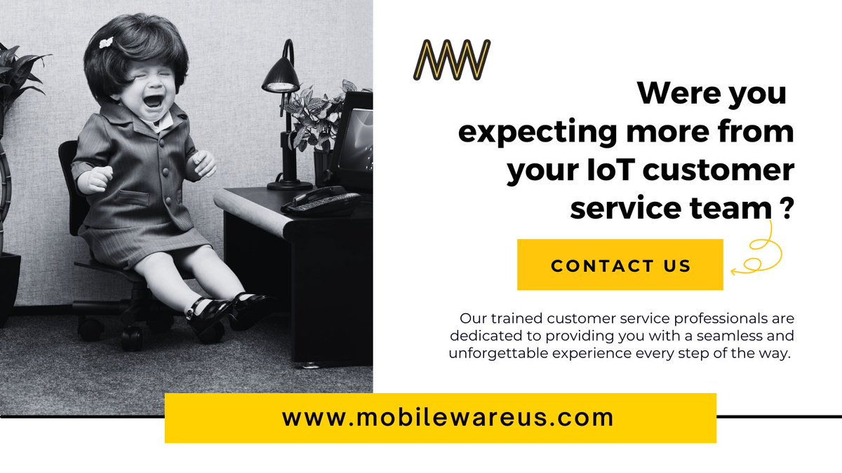 MobileWareUSA's tweet photo. Does your current IoT customer service team seem a bit... inexperienced? We’re here for you. Get a 30-Day free trial and see the difference for yourself https://t.co/RnQZSjb9yb

#ExpectingMore #IoT https://t.co/TR0Jtte26n