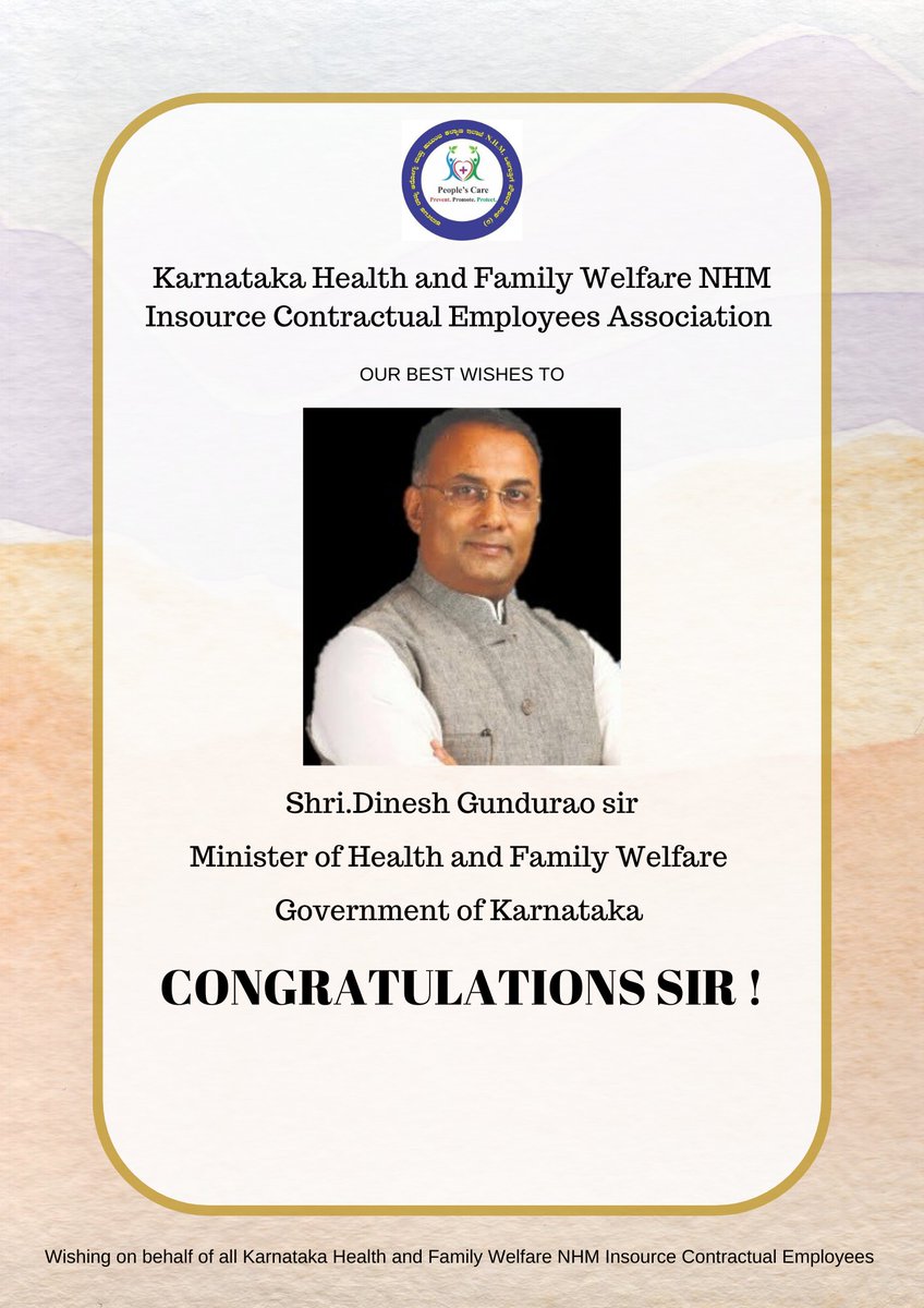 nhm_karnataka's tweet photo. Congratulations to @dineshgrao sir our new Minister of karnataka health and family welfare department @DHFWKA, Thank You @CMofKarnataka @siddaramaiah sir and DyCM @DKShivakumar sir for giving strong character of capable to lead the department. Once again Congratulations sir 💐. https://t.co/OaAwRtfC0O