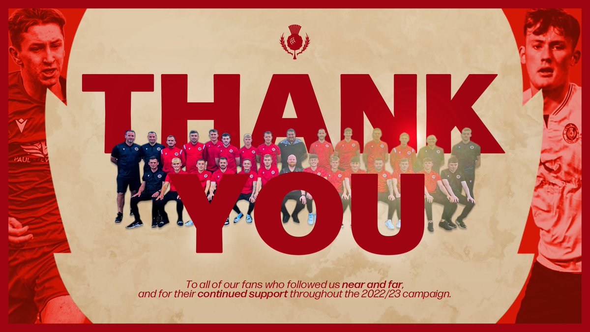 🙏 𝙏𝙝𝙖𝙣𝙠 𝙔𝙤𝙪

To all of our fans, thank you for your continued support throughout the 2022/23 campaign.

We will see you next season! 

#monthethistle ❤️🖤