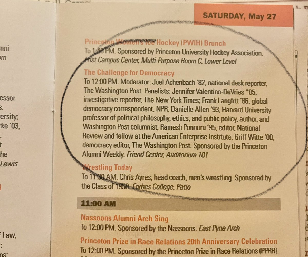 Right now: Attending this with my daughter ‘23. #PrincetonReunions