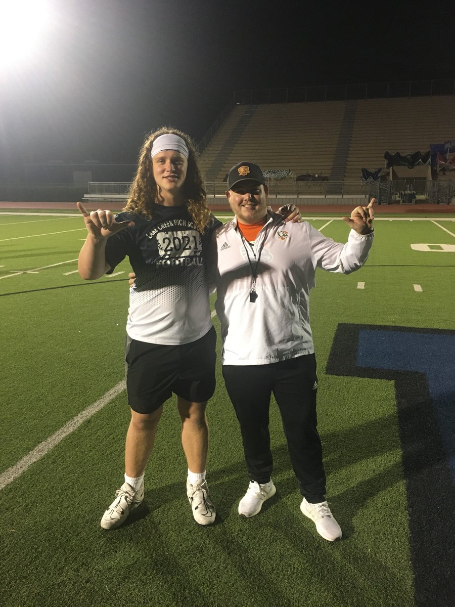 #AGTG After a great camp and conversation with @Coach_JakeMax and @CoachK__Mac, I am blessed to receive an offer from the University of Texas Permian Basin!
Thank you for the opportunity to compete! #FALCONSUP
@CoachWhite_LCHS @coach_bourquin 
@LakeCreekFBall 
@LakeCreekTDClub