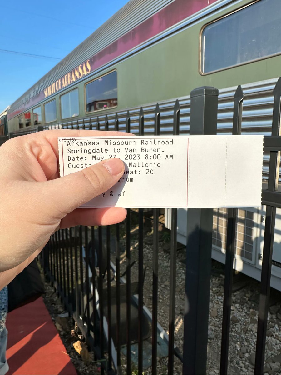 Travel_Butlers's tweet photo. We’re all aboard the Spirit of Arkansas on the Arkansas Missouri Railroad going from Springdale to Van Buren!

@artourism 

—

#Springdale #VanBuren #Arkansas #TheNaturalState #ExploreSpringdale #VisitVanBuren #ArkansasMissouriRailroad https://t.co/YfLjIupOh3
