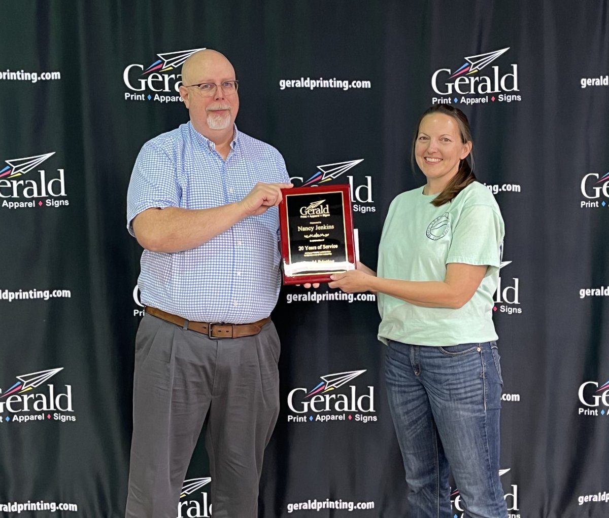 Congratulations to Graphic Designer Nancy Jenkins for sticking with us for 20 years! Thanks, Nancy, for all you do!