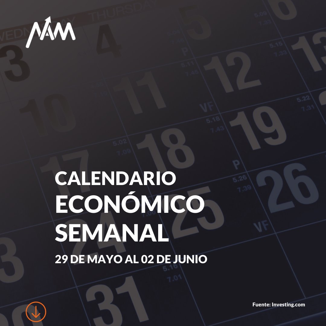 Namtechglobal's tweet photo. En Namtech ponemos a tu disposición  las noticias más importantes y con mayor posibilidad de impacto para los principales pares de monedas. Queremos compartir contigo el Calendario Económico  del 29 de Mayo al 02 de Junio. https://t.co/i4uJKh7aPE