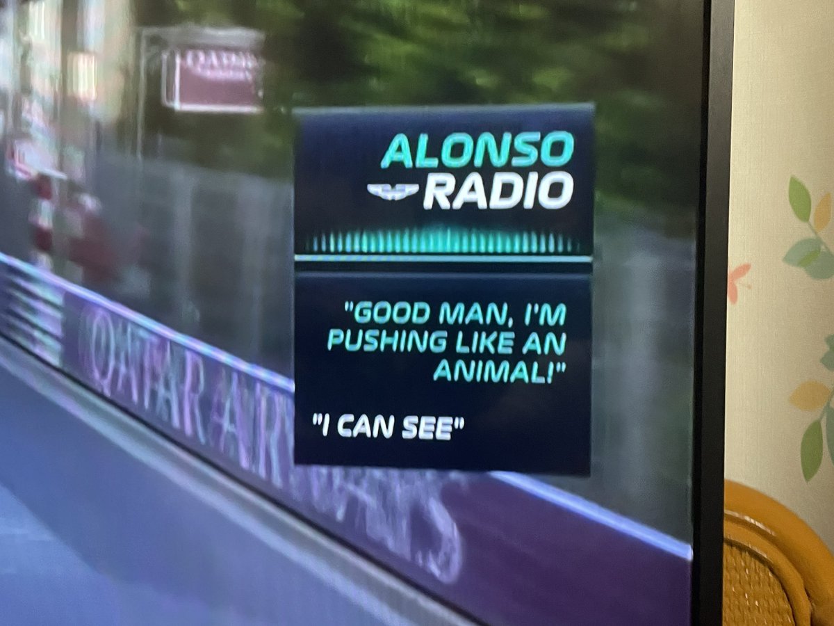startonpole's tweet photo. Alonso team radio: I am pushing like an animal https://t.co/Mm7NuyCTqI