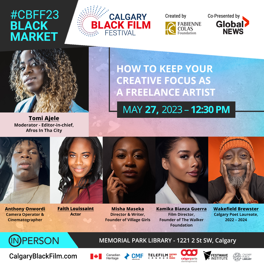 CABlackFilmFest's tweet photo. #CBFF23 l Black Market Series (FREE)

Let's talk more about Calgary's film &amp; TV industry: the opportunities, challenges, different paths and multiple professional advice helpful to all film enthusiasts 📽️🎙️

📣 Join us In Person Saturday at 11am @ The Memorial Park Library. https://t.co/rBRY3W2nRs