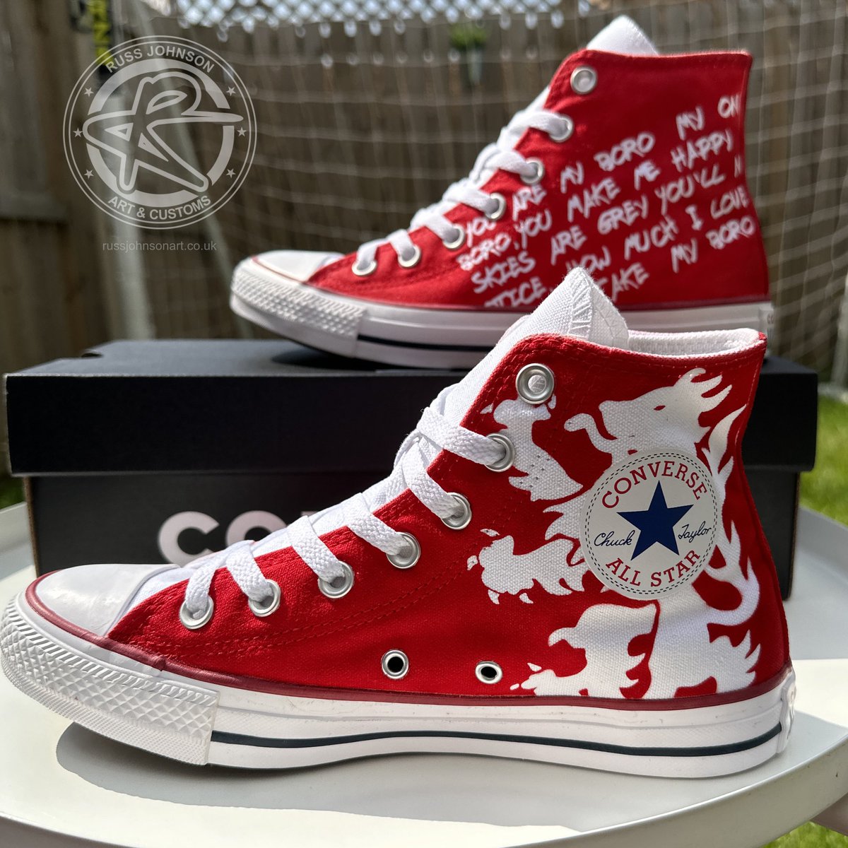 russArtist's tweet photo. You Are My Boro - Custom Boro Inspired Converse All Stars - Red / White
Shop: https://t.co/rciGGhNiLp
#teesside #UTFB #efl #utb #boro #football #riversidestadium #UpTheBoro #teessider #mfc #riverside #erimus #middlesbrough #converse #converseallstar #allstars #custom #customs https://t.co/SU1Aty4qgd