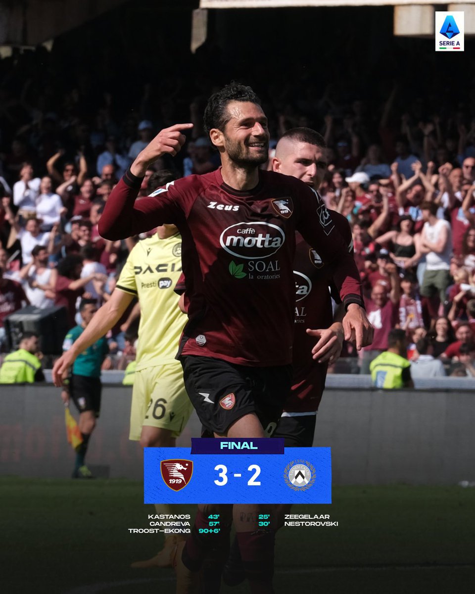 SerieA_ES's tweet image. 🤩 Remontada del @OfficialUSS1919 en el último momento

#SalernitanaUdinese
