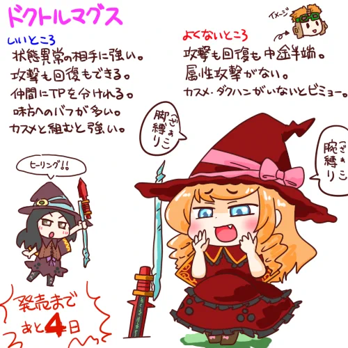 世界樹の迷宮のキャラクターを描きました。
当時は回復も攻撃も出来るなんて最強じゃん!と思っていたこともありました。 