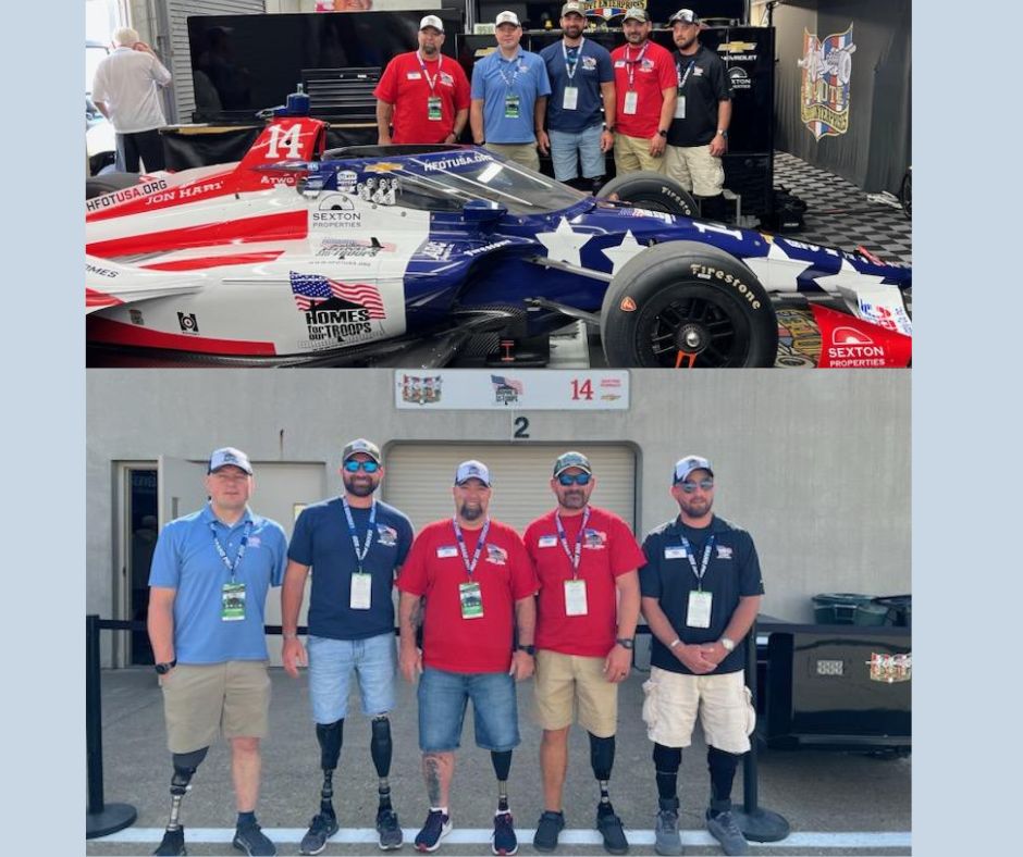 HomesForOurTrps's tweet photo. HFOT home recipients had the opportunity to tour the #Indy500 garage. Cheer on #14 @AJFoytRacing Chevrolet driven by @SantinoFerrucci! HFOT Platinum Partner ABC Supply Co. Inc., is matching donations up to $1 million total to May 31: https://t.co/754gkHAV9D https://t.co/MW0qXffVfp