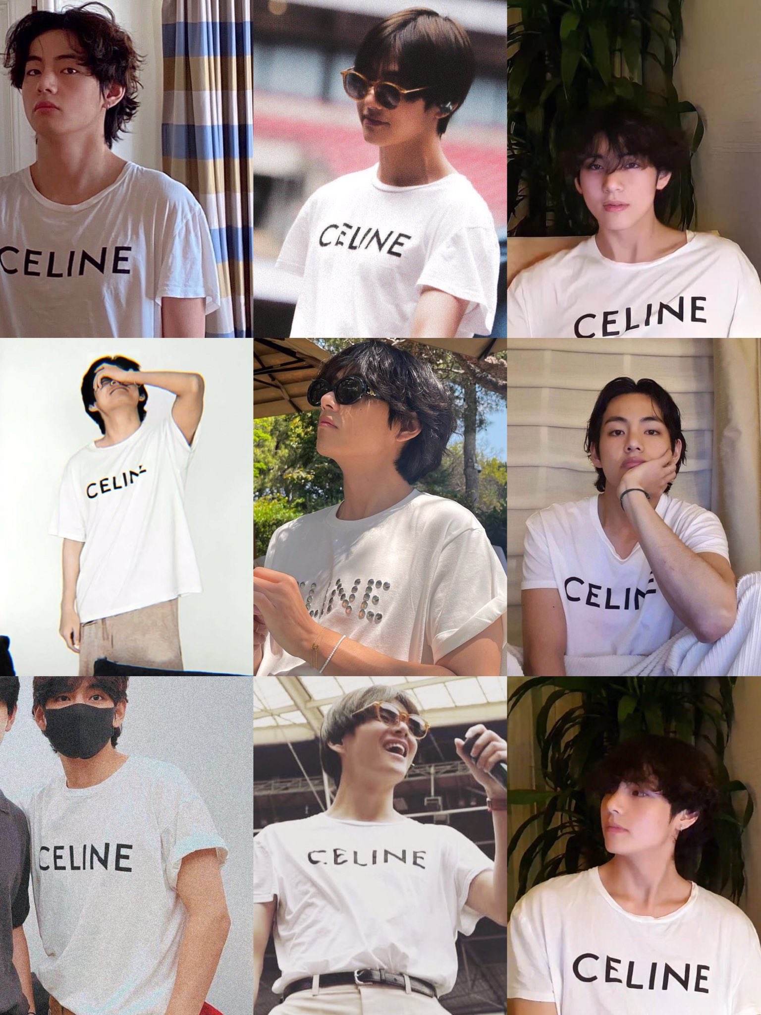 THV🎄 on X: Kim taehyung with white celine shirt   / X