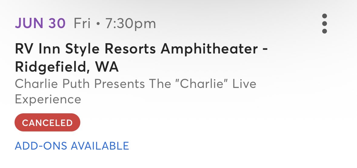 CPuthAccess's tweet photo. According to Ticketmaster, New Hampshire (6/7) &amp; Washington show (6/30) have been canceled. https://t.co/QoahKVpu2N