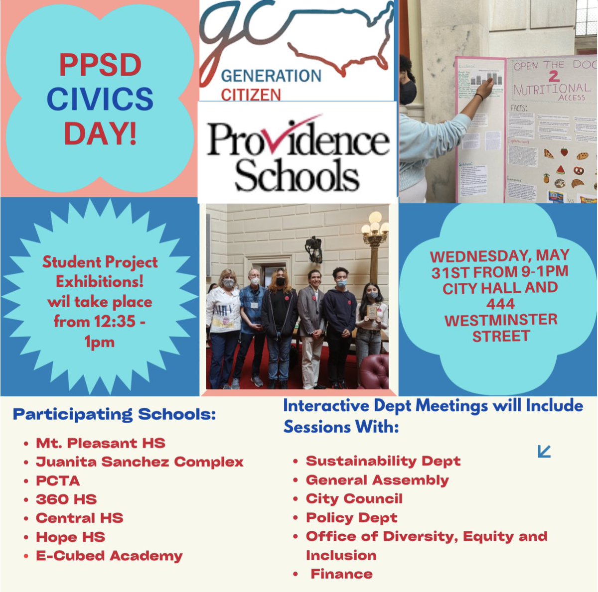 Thank you <a href="/PVDMayor/">Mayor Brett Smiley</a> for hosting our civics classes this coming Wednesday and providing a space for our HS civics students to learn about the many public service offices at City Hall and 444 Westminster St. Working together to improve Civics Education <a href="/pvdschools/">Providence Public Schools</a> <a href="/RIDeptEd/">Rhode Island Department of Education (RIDE)</a>