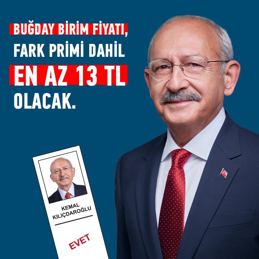 demirdenizchp's tweet photo. Buğday taban fiyatı, fark pirimi dahil en az 13 TL olacak.

#OylarKemalKılıçdaroğluna https://t.co/c57NF62qVT