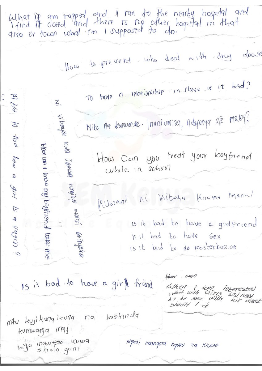 The need 4 Comprehensive Sexual Reproductive Health &amp; Rights (SRHR) #AfyaYaUzaziKe including Age Appropriate Comprehensive Sex &amp; Sexuality Education (CSE) #SexualityEducationKe is clearly evident from the below Anonymized questions from the Adolescents &amp; Teenagers..

Here's Why👇