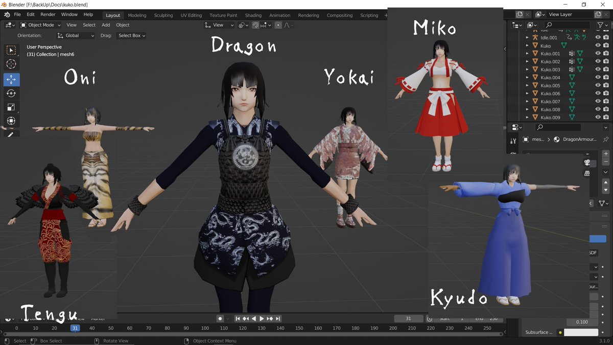 MayhemYama's tweet photo. Goblin Reaper Update: Worked on kuko's armours for perk related variables. re-tweaking all variables in game to allow more customisable character stats.  #solodev #indiedev #gamedevs https://t.co/wsTuxDqnsv