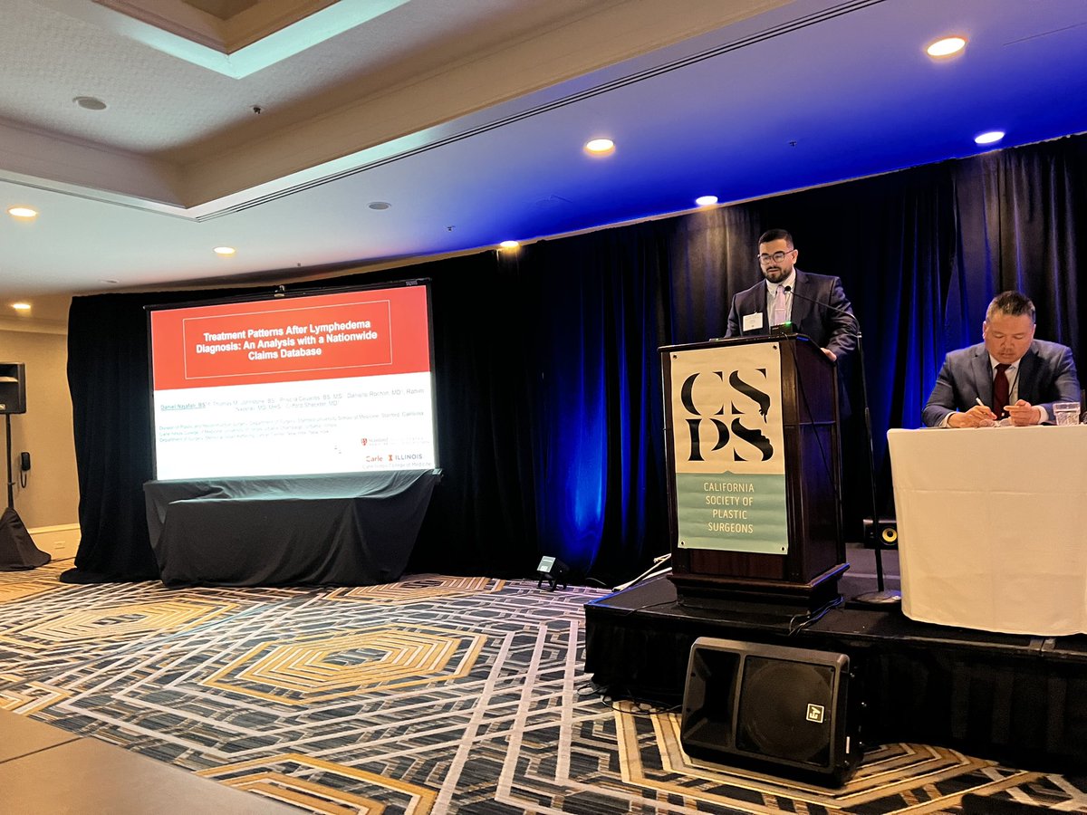 Daniel Najafali presents his project, “​​Treatment Patterns After Lymphedema Diagnosis: An Analysis with a Nationwide Claims Database” at <a href="/CSPSOFFICE/">California Society of Plastic Surgeons</a> 73rd annual meeting.

Co-Authors: Priscila Cevallos, Thomas Johnstone, Danielle Rochlin, Rahim Nazerali, Clifford Sheckter