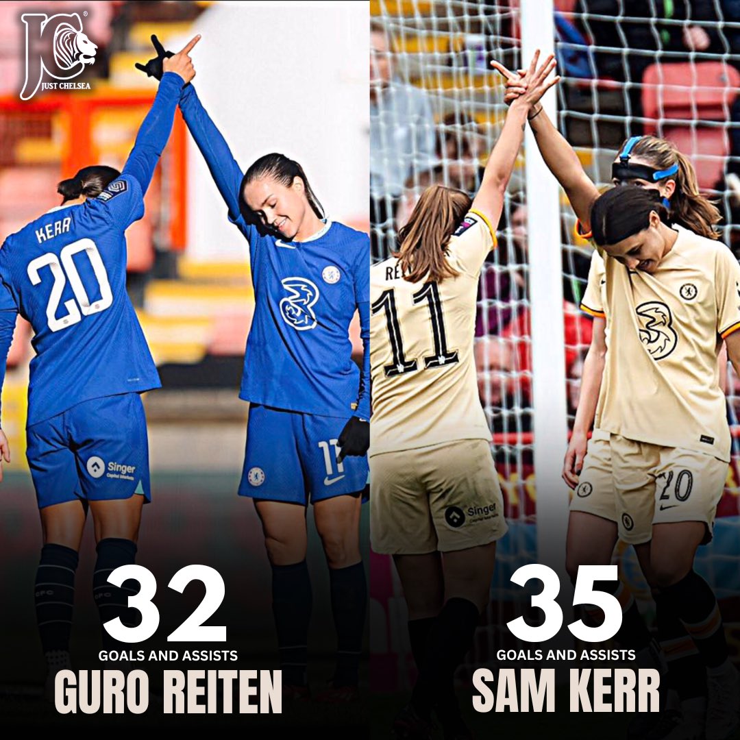 Just the 67 G/A between Sam Kerr and Guro Reiten this season 😮‍💨💙