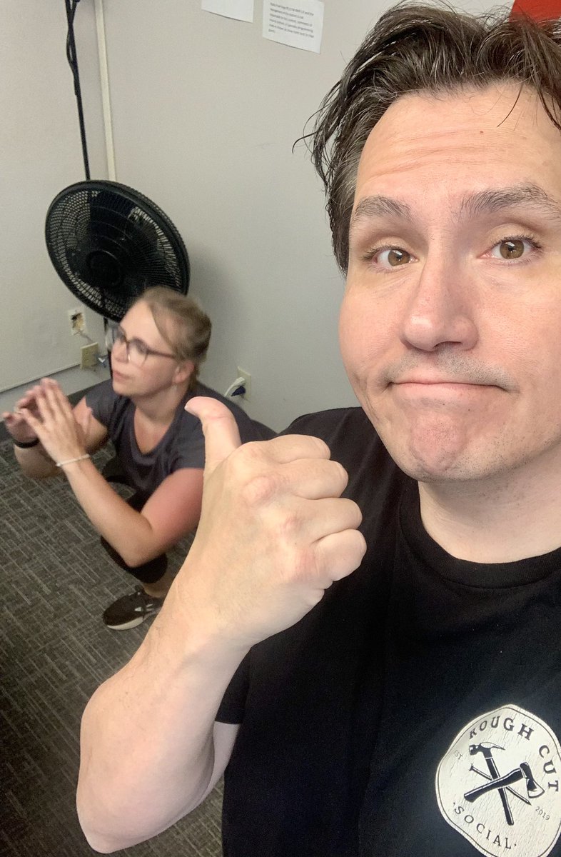 The perks of running the board, the mics, the music, is that you’re too busy to join your cohost in completing some of the MURPH in studio to help honor our fallen soldiers. Go Alisha! 300 squats 200 push ups for the win! 🙌🏼🇺🇸