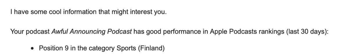 Warm welcome to our supporters in Finland! If AA ever does a live version of the podcast, you bet your ass we're coming to Helsinki.