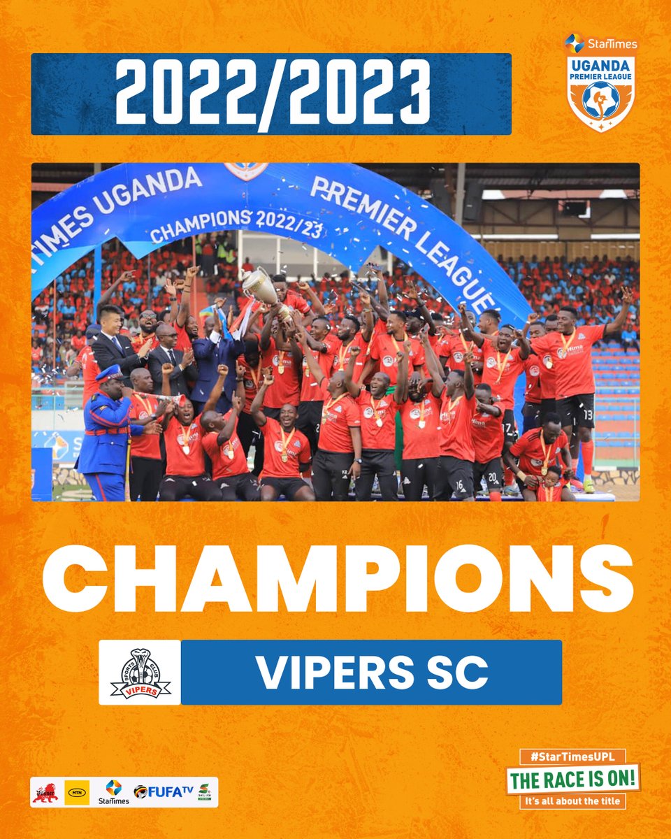 StarTimes Uganda Premier League Champions — 2022/2023

Vipers SC 🏆

#StarTimesUPL