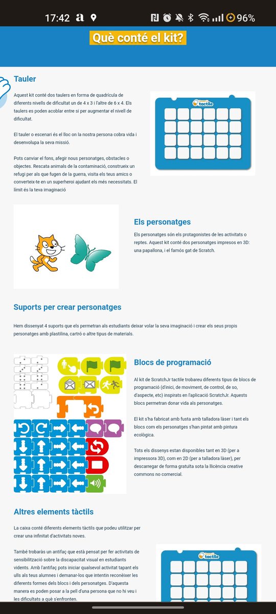 dhispano's tweet image. Si encara no coneixeu Scratch Jr Tactile parleu amb en @RogerOlivella ! Han fet una feinada brutal per fer aquesta eina inclusiva. Per les SIEI, per infantil, per TEA, .... I TOT SENSE TOCAR UN DISPOSITIU. Això és #PensamentComputaciinalDesendollat.