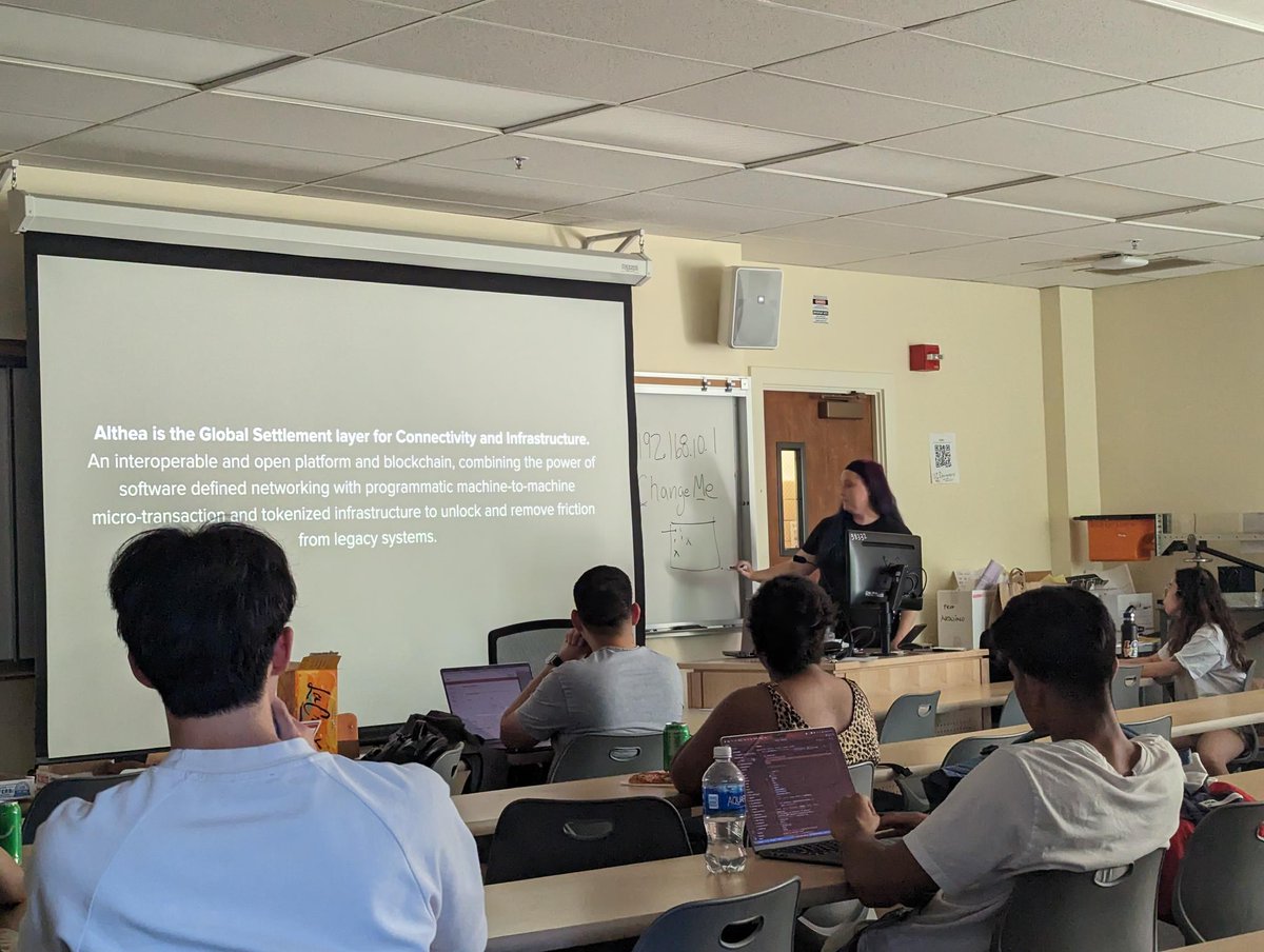 AltheaNetwork's tweet image. Thank you to our friends @udubblockchain for hosting a great evening of discussion and learning about the decentralized internet revolution! 📡📚
Join the Althea community : discord.gg/NbK3Uu3