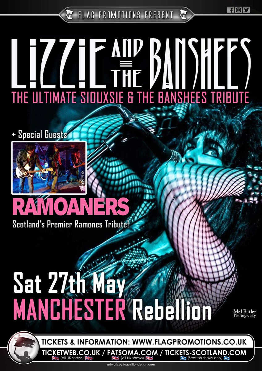 Hey Ho! - Let’s Go! - Are you ready Manchester? Scotland’s LIZZIE & THE BANSHEES - plus THE RAMOANERS are on the way, it’s going to be an awesome night! Still a few tickets available from the usual outlets, Skiddle or via flagpromotions.co.uk or on the door! Doors 6pm!