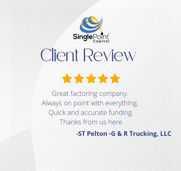 We sincerely thank you for your continued support! 🤝

#SinglePoint #FreightFactor #Factoring #Trucking #TruckingIndustry #OwnerOperator
