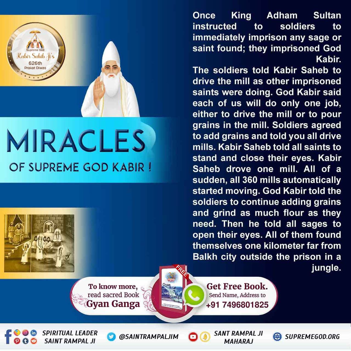 #Unbelievable_Miracles_Of_God
About 600 years ago, a dead girl buried in the grave of Muslim Shekhatki Pir was brought back to life in front of thousands of people.

 Visit-Us Satlok Ashram YouTube Channel

God Kabir Prakat Diwas
