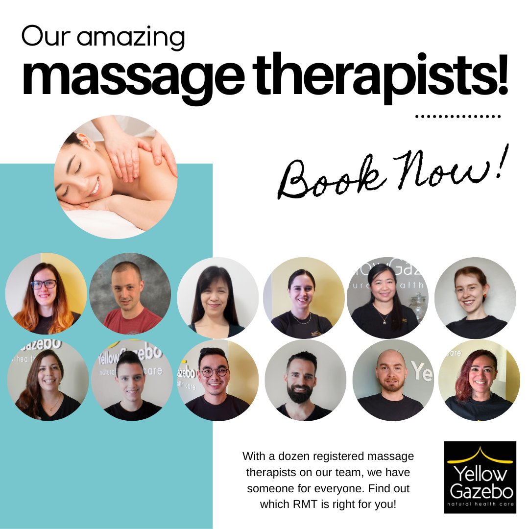 With a dozen registered massage therapists on our team, we have someone for everyone. Find out which RMT is right for you! 💛

#massagetoronto #RMTtoronto #relaxationtoronto #stclairwest #massagetherapy #wellnessoptions #torontowellness #healthandwellness #painreliefoptions