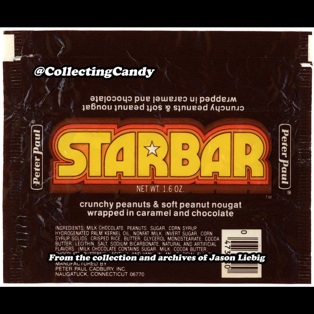 Collectingcandy's tweet photo. Just an old one from the archives.
Star Bar was more of a UK mainstay, produced by Cadbury.
But Cadbury owned Peter Paul for a time, so in the late 1970s, the USA got it too.
This wrapper example dates to 1979.
#starbar #70snostalgia #candywrapper #vintagepackaging https://t.co/eVfgBDQ11H