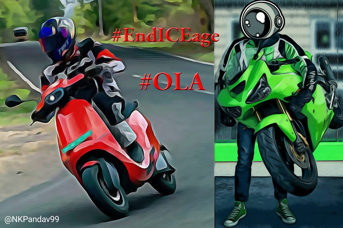 <a href="/bhash/">Bhavish Aggarwal</a> Rising petrol price..? Inhaling polluted air..? Burning eyes when going out..?
Join #OLA
SUPERFAST💫In driving
ECONOMIC💵In maintaining 
ECO FRIENDLY🌿To environment 
STYLISH👌Suits to all age 
🇮🇳INDIAN🇮🇳Proud to own it..
#EndICEage
<a href="/bhash/">Bhavish Aggarwal</a> <a href="/OlaElectric/">Ola Electric</a> 
<a href="/Khalidaaalbadri/">Khalida Albadri</a>
