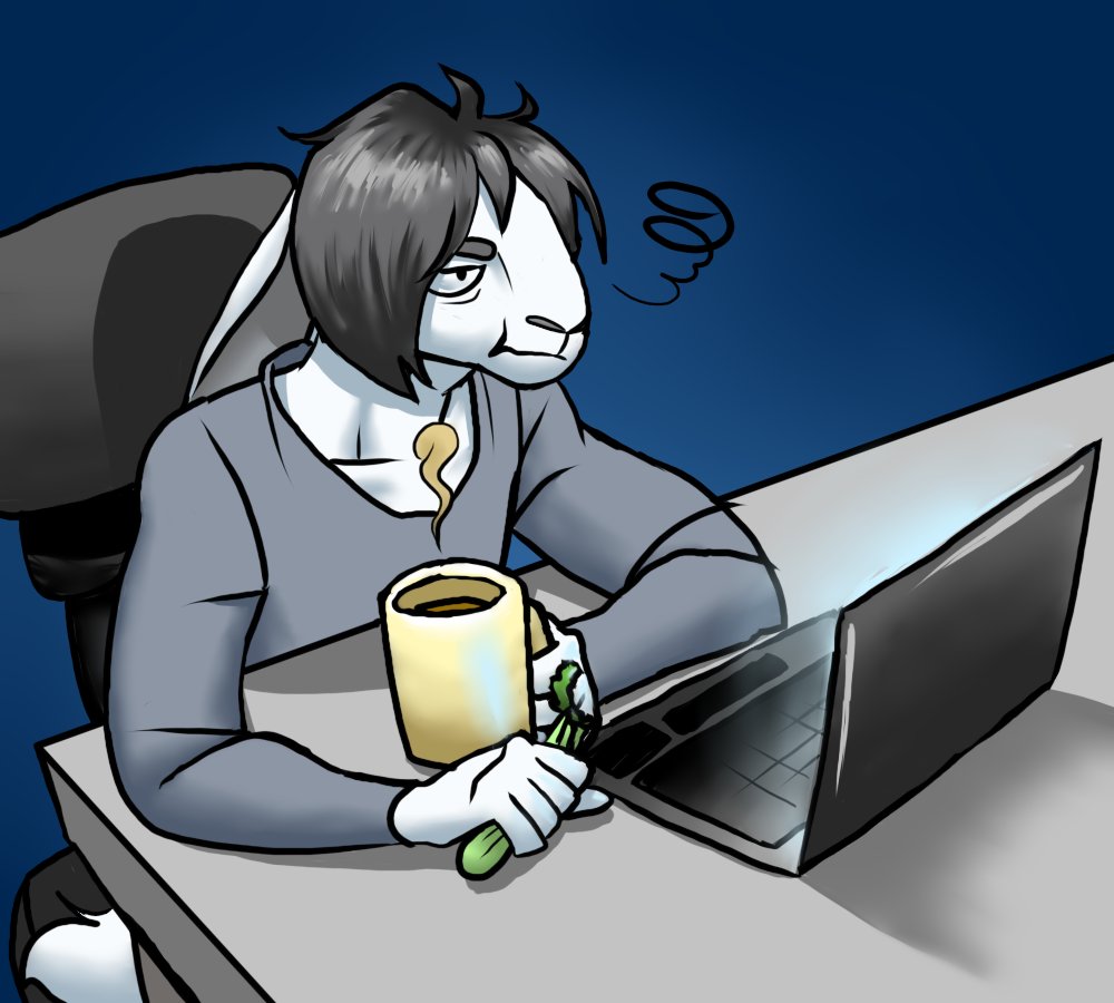 DumbSnepIdiot's tweet photo. The absolute grumpiest arctic hare in the morning. Drawn by @dealwithdemil! https://t.co/Y4NYJdnh60