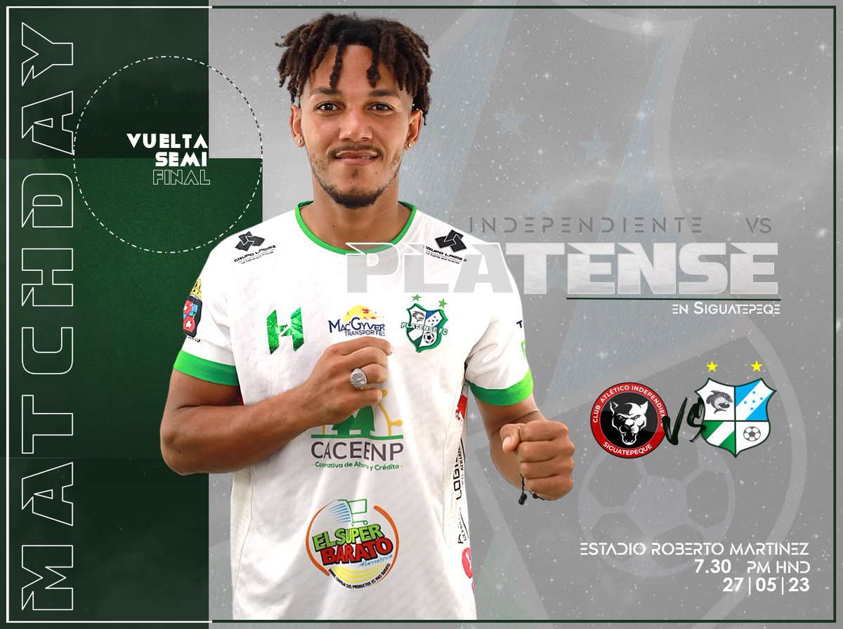 ¡𝗛𝗢𝗬 𝗝𝗨𝗚𝗔𝗠𝗢𝗦 𝗧𝗢𝗗𝗢𝗦! 💚🤍

⚽️ Semifinal (Juego Vuelta) - CL 2023 
🆚️ @atleticoinde 
🏟 Estadio Municipal de Siguatepeque 
🕰️ Hora de inicio: 7:30 p.m.