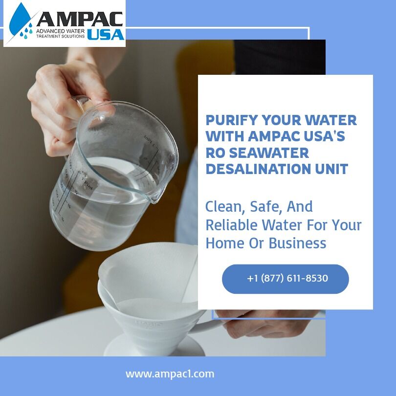 Looking for a reliable and efficient way to turn seawater into drinking water? 

Invest in a RO Seawater Desalination Unit today and ensure your water is safe to drink. 
Contact AMPAC USA for more information: bit.ly/43sP9md #waterpurification  #waterpurifier