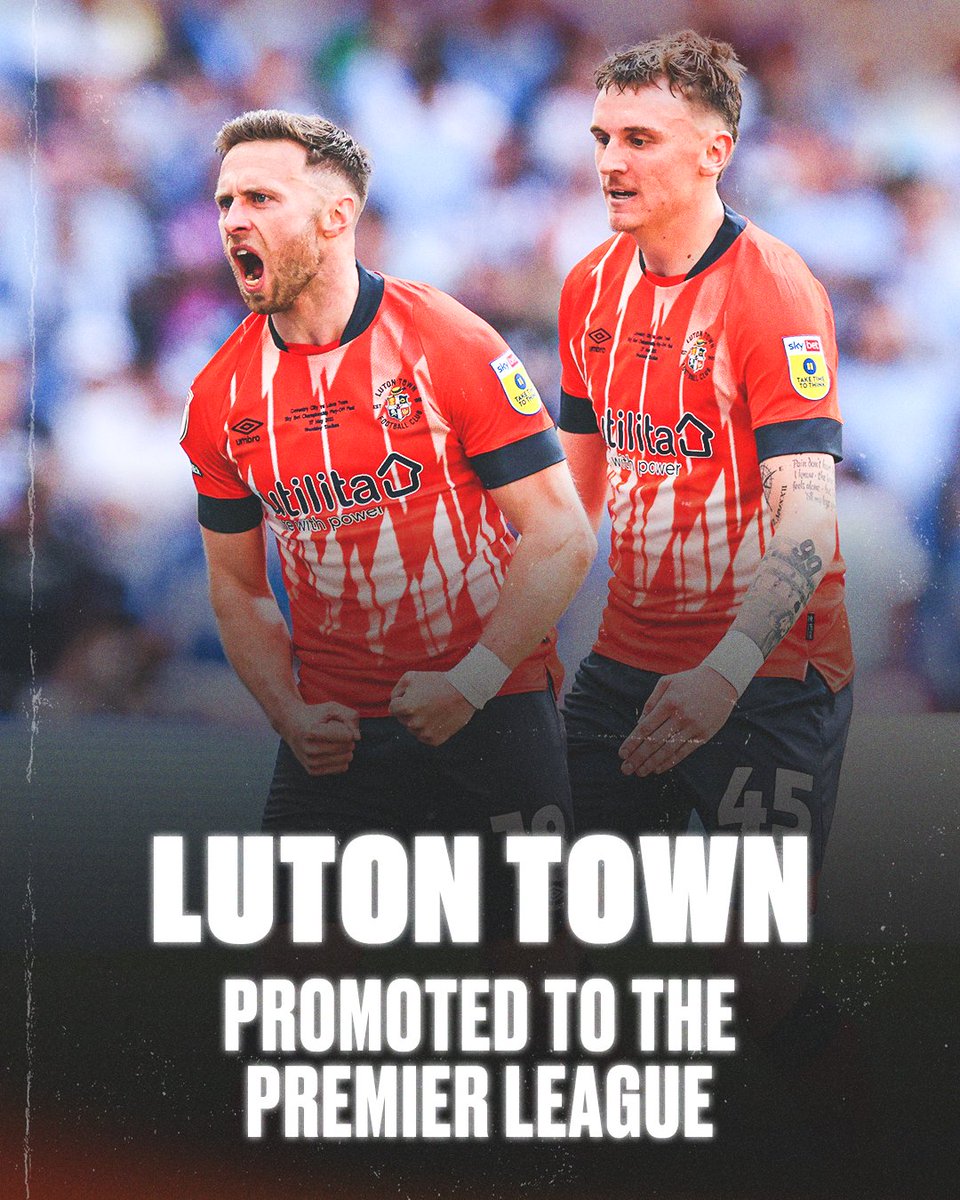 ESPNFC's tweet photo. LUTON TOWN WIN THE EFL PLAYOFF ON PENS AND ARE PROMOTED TO THE PREMIER LEAGUE 🔥 https://t.co/LYv2gqX2yg