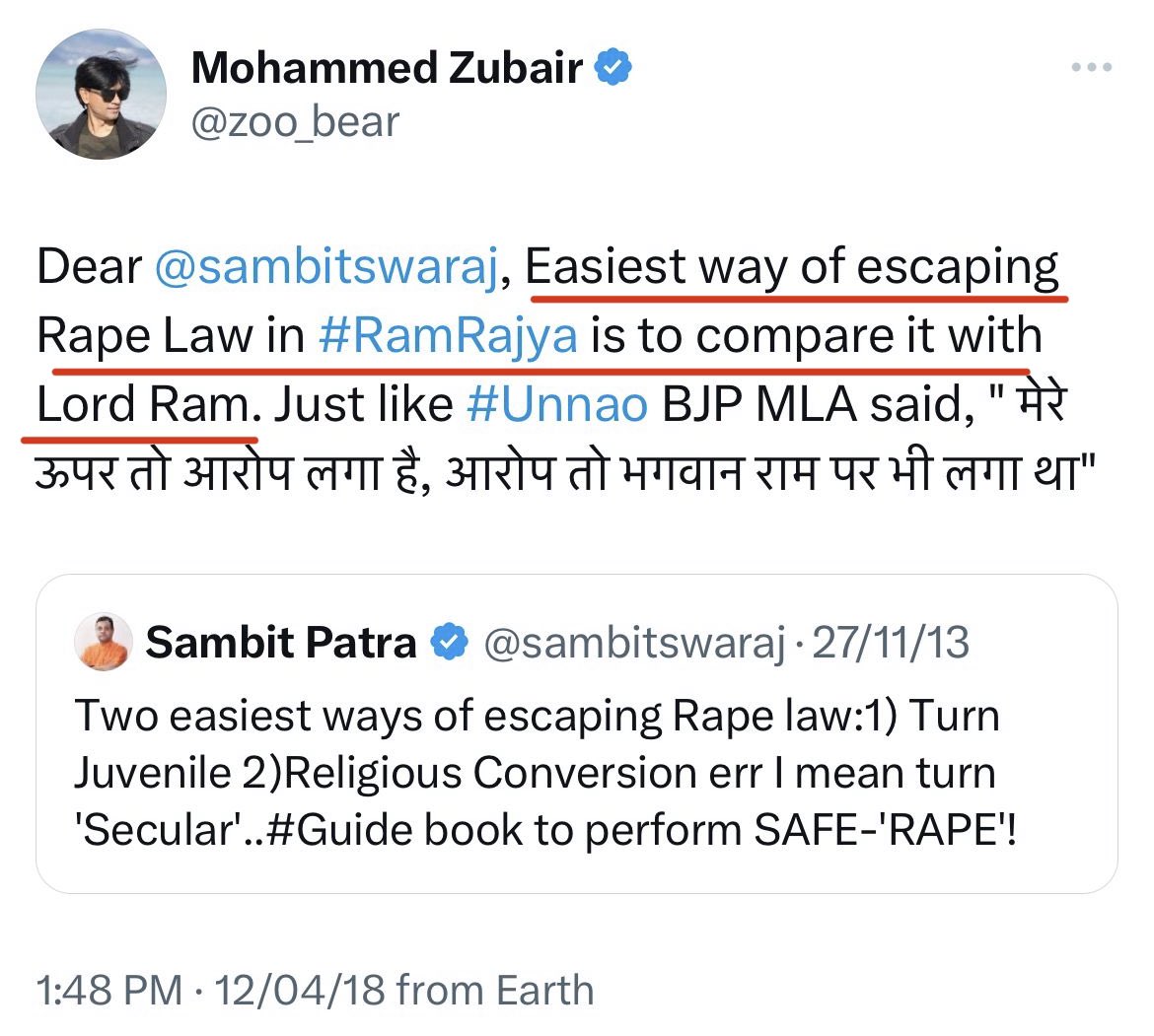 erbmjha's tweet photo. This is anti-Hindu and extremely communally charged. Equating rape and and Lord Ram is unacceptable. @Uppolice please take action! https://t.co/rNVmaTO4Jn