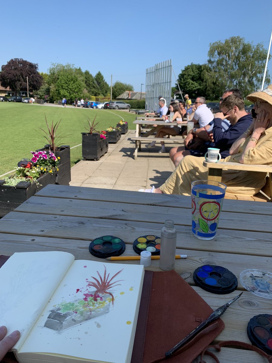 Greenjam1Jane's tweet photo. @grapperscc lovely game Chillin in the sun sketching @CBHCC https://t.co/idxrBfzlHu