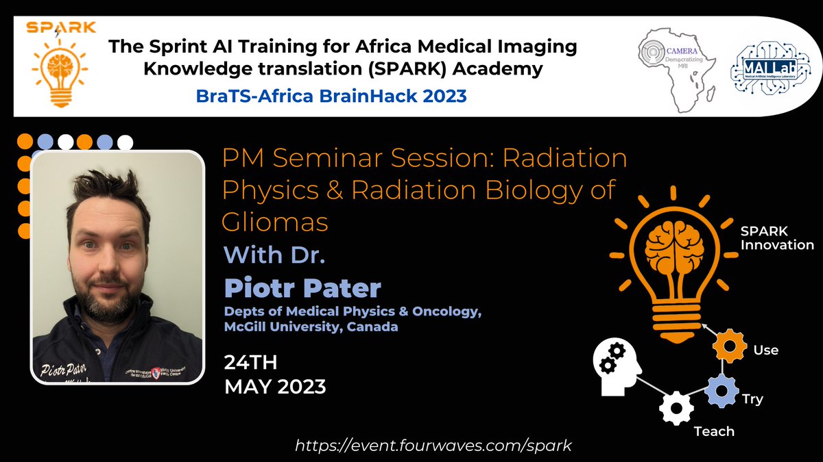 1/2 It has been a great pleasure for <a href="/hacks_med/">McMedHacks McGill</a>, <a href="/EngerLab/">EngerLab</a> and <a href="/McGillMedPhys/">McGill Medical Physics</a> faculty Dr. Piotr Pater, postdocs &amp; graduate students (Dr. <a href="/LayaRafiee/">Laya Rafiee</a>, <a href="/yujingzou/">Yujing Zou</a>, Hossein Jafarzadeh, Juan Duran, Sébastien Quetin) to lead teams through <a href="/CAMERAAfrica/">CAMERA MRI AFRICA</a> <a href="/brainhackorg/">Brainhack</a> 2023 initiative.