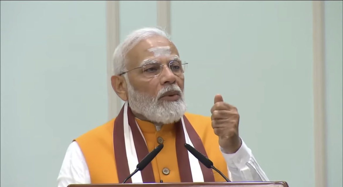 BJP4India's tweet photo. Sengol holds significance not only because it was a sacred symbol of Power transfer in 1947, it is also significant as it served as a connecting bridge between the ancient and glorious traditions of India of pre-colonial times and the future of the independent India.

- PM @narendramodi