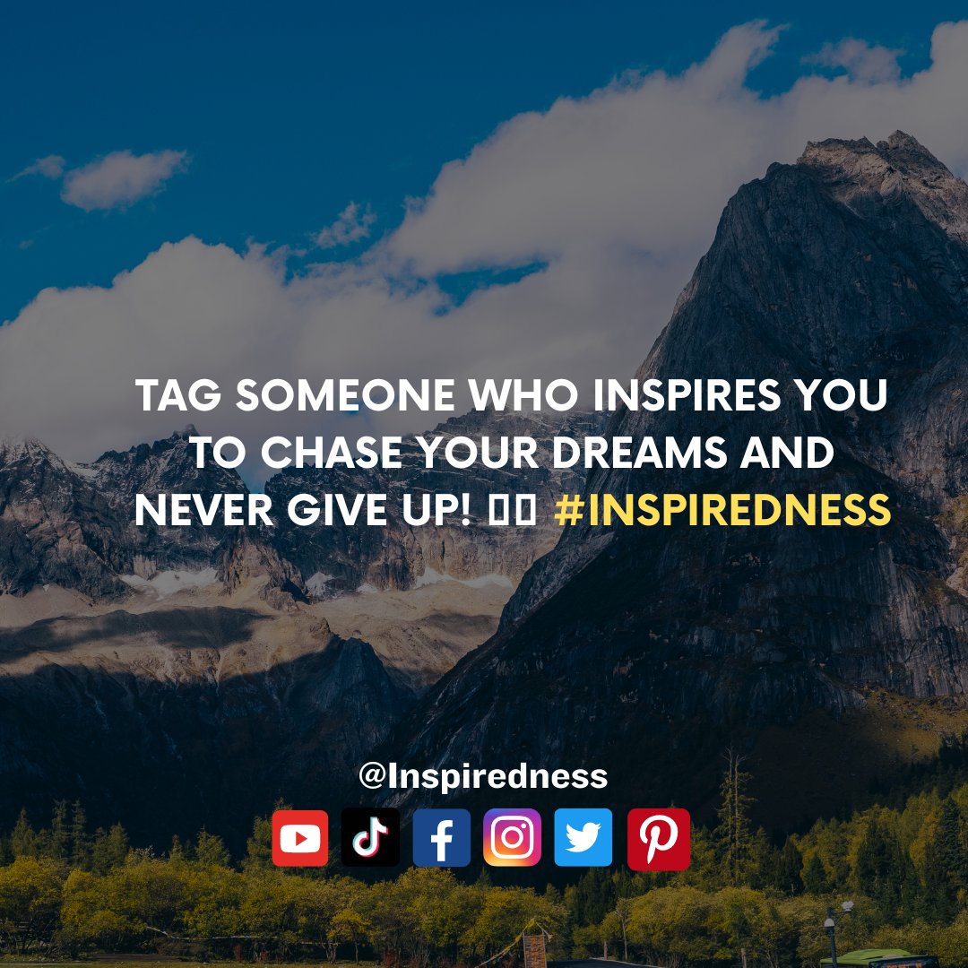 Tag someone who inspires you to chase your dreams and never give up! 🙌✨ #Inspiration 

Follow Us ➡ @inspiredness09  
Hash Tag ➡ #inspiredness   

Keep Supporting🙏 Like💖comment💖share 

#motivationhindi #motivationalreels #motivationalquotesandsayings #inspirationalvideo
