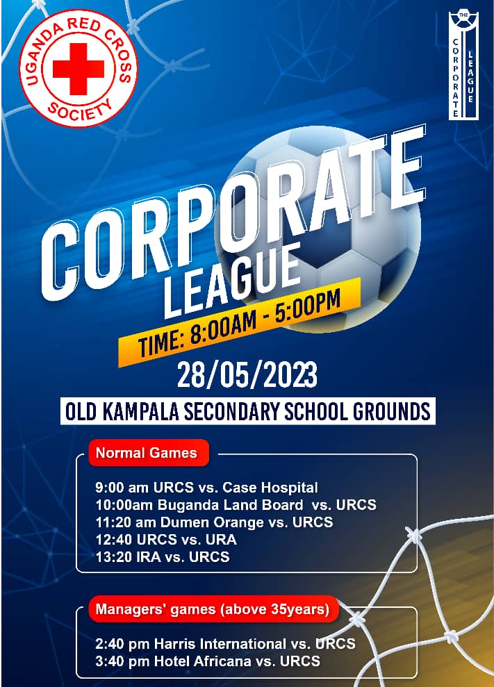 Just hours to the <a href="/UgandaCorporate/">Uganda Corporate Lea</a> 4th 2023 season outing and our healthy partner <a href="/UgandaRedCross/">Uganda Red Cross Society</a> are more than ready in both soccer and VolleyBall, and for any information about <a href="/UgandaRedCross/">Uganda Red Cross Society</a> you will be free to visit them in their tent .