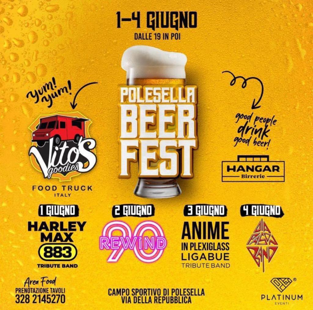 Polesella Beer Fest 
1-2-3-4 giugno 2023
@MaxPezzali @harleymax @animeinplexi @ligabue @diapasonband @vascorossi