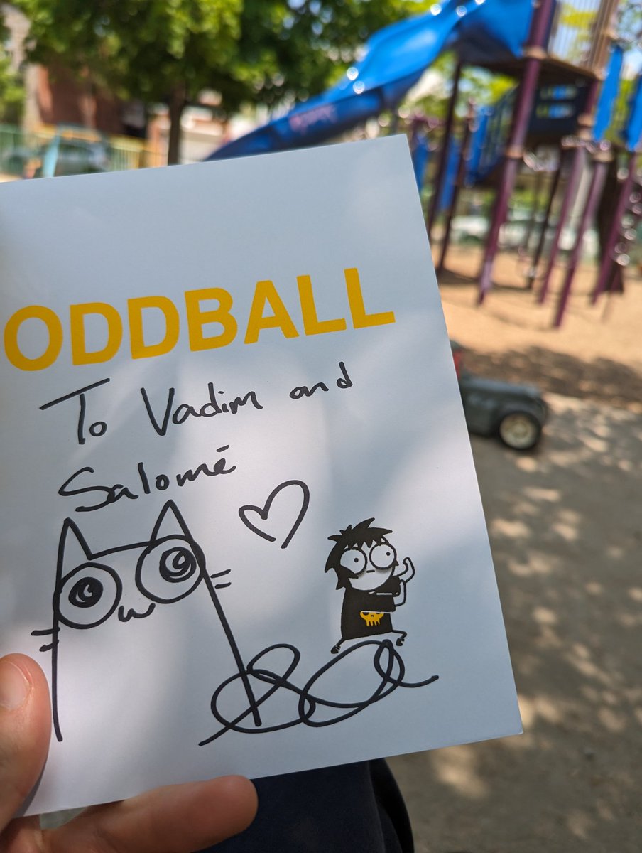 Vadim Caen (@vadimcaen) on Twitter photo So cool to meet you in person <a href="/SarahCAndersen/">Sarah Andersen</a>.
Opening this first page while watching my kid in the playground is quite fitting
<a href="/FBDM_MTL/">Festival BD Montréal</a> So cool to meet you in person <a href="/SarahCAndersen/">Sarah Andersen</a>.
Opening this first page while watching my kid in the playground is quite fitting
<a href="/FBDM_MTL/">Festival BD Montréal</a>