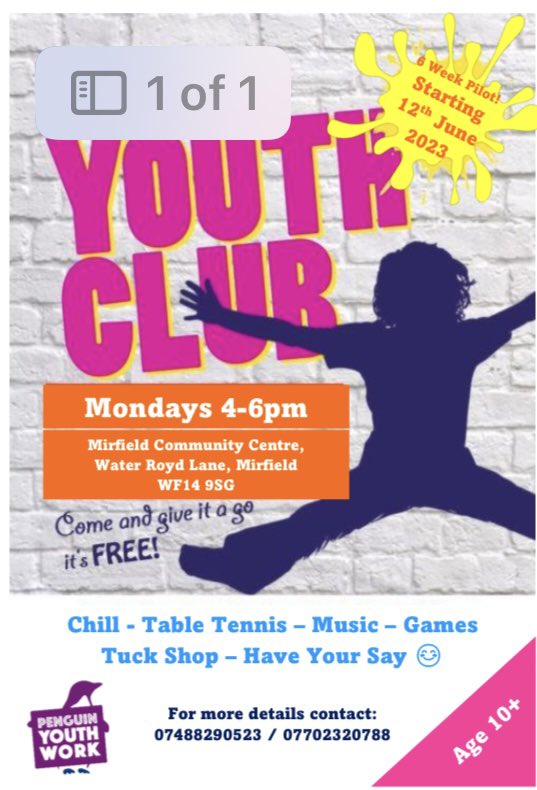 Following 12 months of community consultation we are piloting a FREE youth club ran by qualified, experienced youth work volunteers. 😊😊😊  #youthclub #mirfield #kirklees #thingstodo #kidsclub #free #penguinyouthwork #penguinacting #youthwork #youthworker #youthworkchangeslives